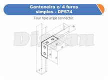 CANTONEIRA C/ 4 FUROS SIMPLES P/ PERFILADO - DP574 DISPAN