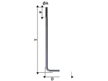 CHUMBADOR TIPO L 7/8 410MMX130MM ROSCA PO ALF