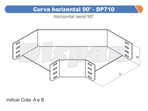 CURVA HORIZONTAL 90 P/ ELETROCALHA 100X50 - DP710 DISPAN