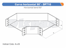 CURVA HORIZONTAL 90 P/ ELETROC. 150X75 - DP710