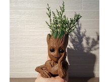 GROOT COM A MÃO NO ROSTO DE PLA