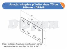 JUNÇAO SIMPLES P/ LEITO ABA 75MM OU 100MM - DP849 DISPAN ( 65MM OU 155MM )