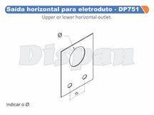 SAIDA HORIZONTAL P/ ELETRODUTO 2.1/2 P/ ELETROCALHA 99MM ALTURA: 130 DP751 DISPAN