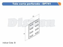 TALA CURTA PERFURADA  P/ ELETROCALHA  98 X 45 - DP741 DISPAN