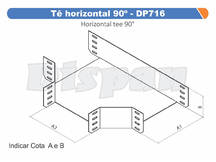 TE HORIZONTAL 90  P/ ELETROCALHA 150 X 75 - DP716 DISPAN