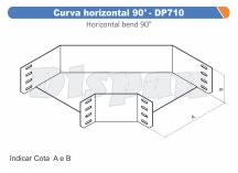 CURVA HORIZONTAL 90 P/ ELETROCALHA 100X50 - DP710 DISPAN