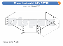 CURVA HORIZONTAL 90 P/ ELETROC. 150X75 - DP710