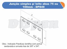 JUNÇAO SIMPLES P/ LEITO ABA 75MM OU 100MM - DP849 DISPAN ( 65MM OU 155MM )