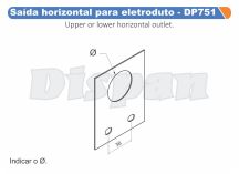 SAIDA HORIZONTAL P/ ELETRODUTO 2.1/2 P/ ELETROCALHA 98MM ALTURA: 150 DP751 DISPAN